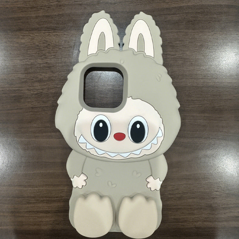 Creative and Cute Silicone Apple iPhone Protective Case, 17cm Doll-Shaped, Anti-Drop Phone Shell Suitable for iPhone