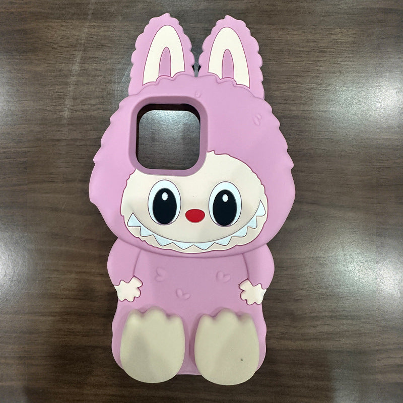 Creative and Cute Silicone Apple iPhone Protective Case, 17cm Doll-Shaped, Anti-Drop Phone Shell Suitable for iPhone