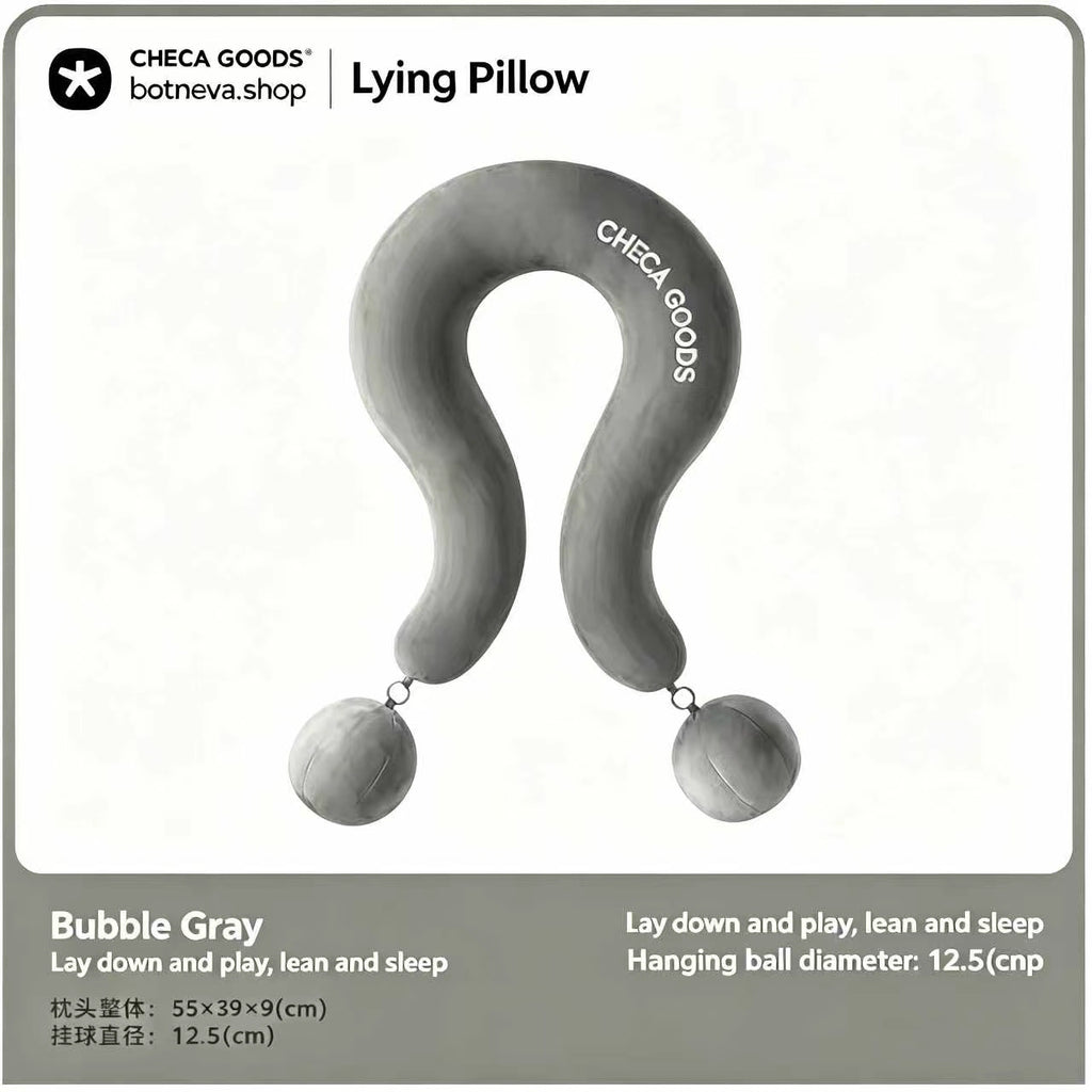 Bubble U-Shape Travel Neck Pillow with Phone Pillow Pocket - Memory Foam Comfort