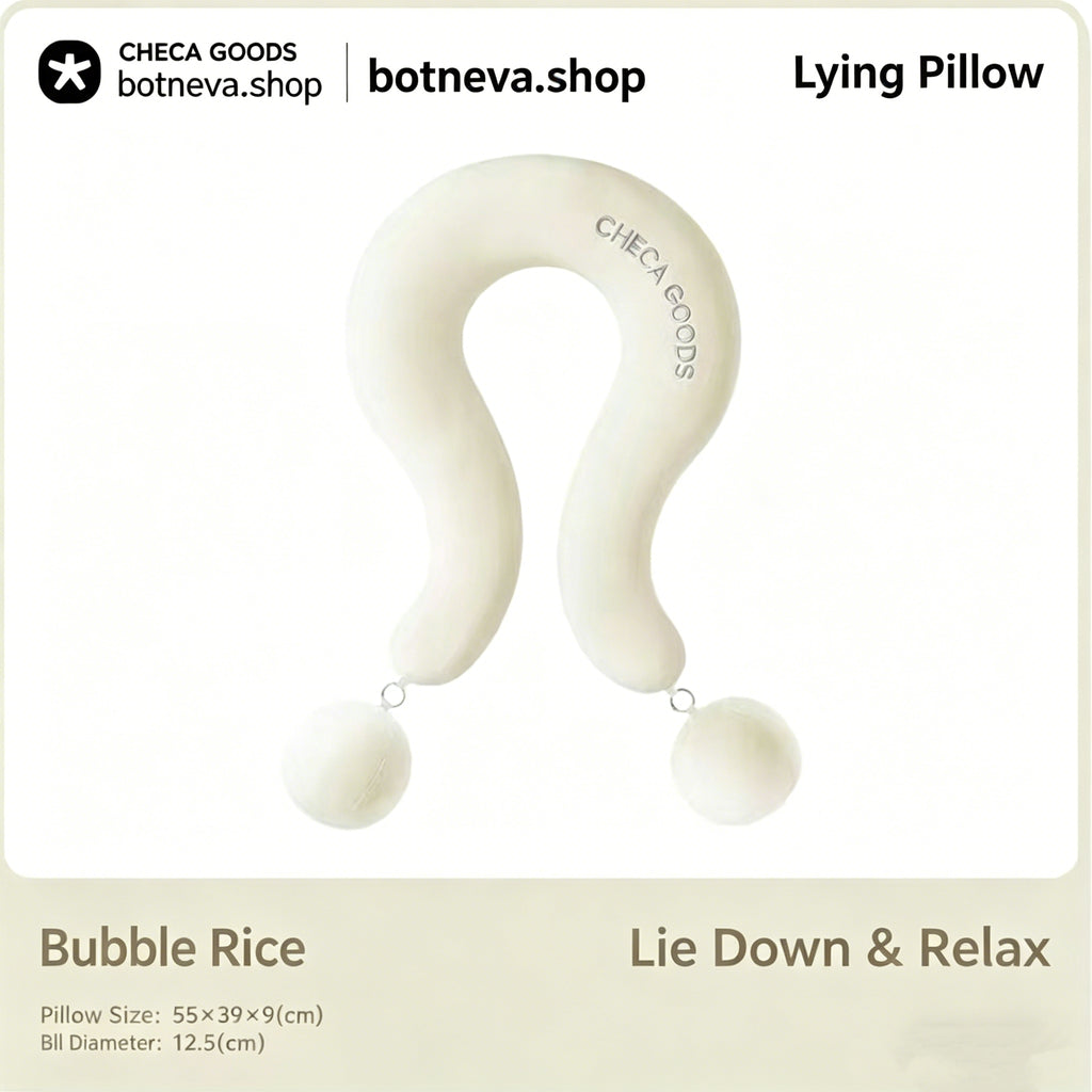 Bubble U-Shape Travel Neck Pillow with Phone Pillow Pocket - Memory Foam Comfort