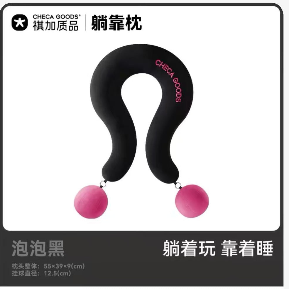 Memory Foam Travel Neck Pillow - Lifestyle Shot, Perfect Companion for Airplane Travel and Office