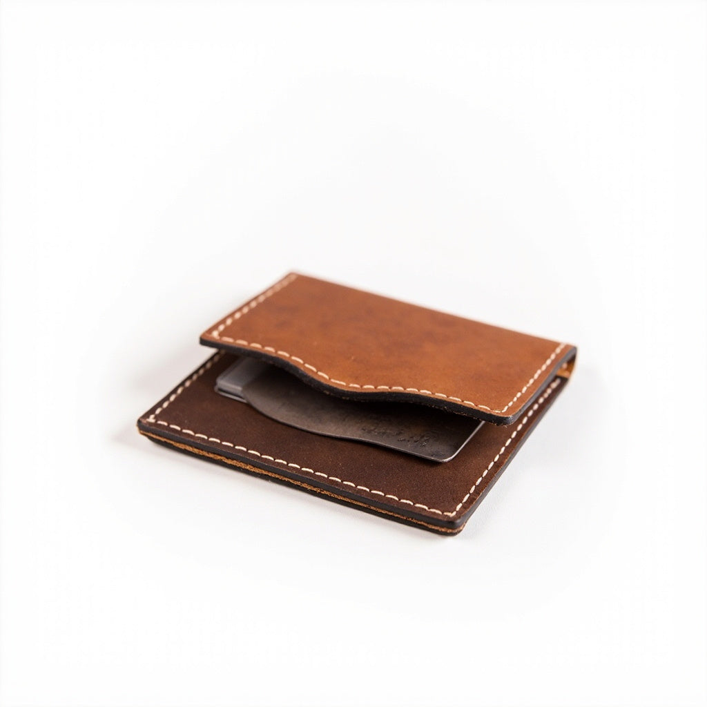 Slim RFID Leather Wallet Men - Card Holder with Button Pop-up for Business