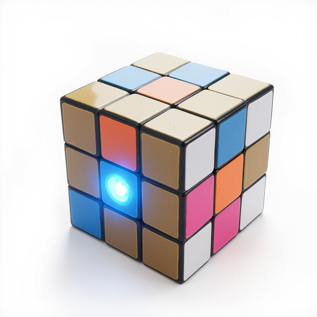 AI Smart Magic Cube Puzzle - Electronic Rubik's Cube with LED Light...
