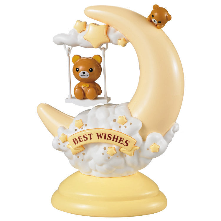 Cute Animal Crescent Moon Night Light – Soft Glow LED Lamp with Swi...