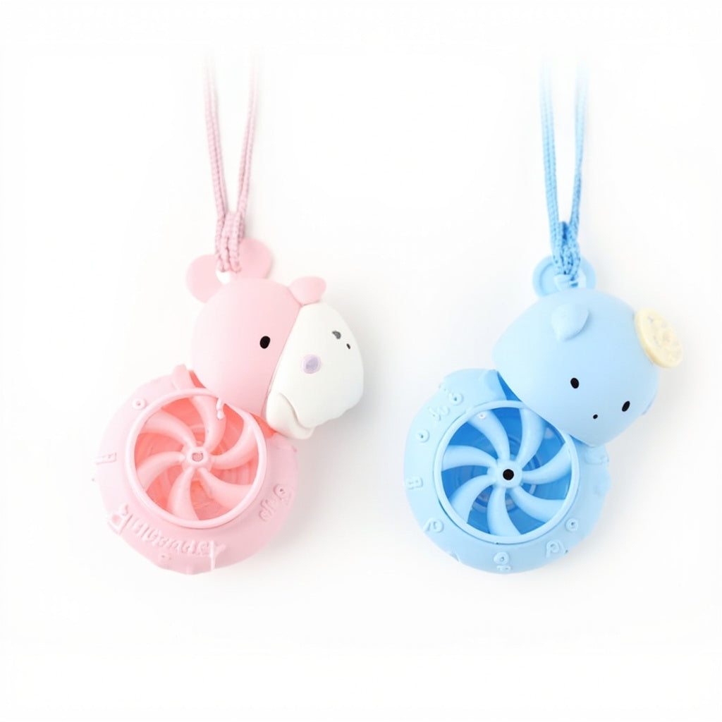 Cute Space Pet Portable Neck Fan - USB Rechargeable Bladeless Lanya...