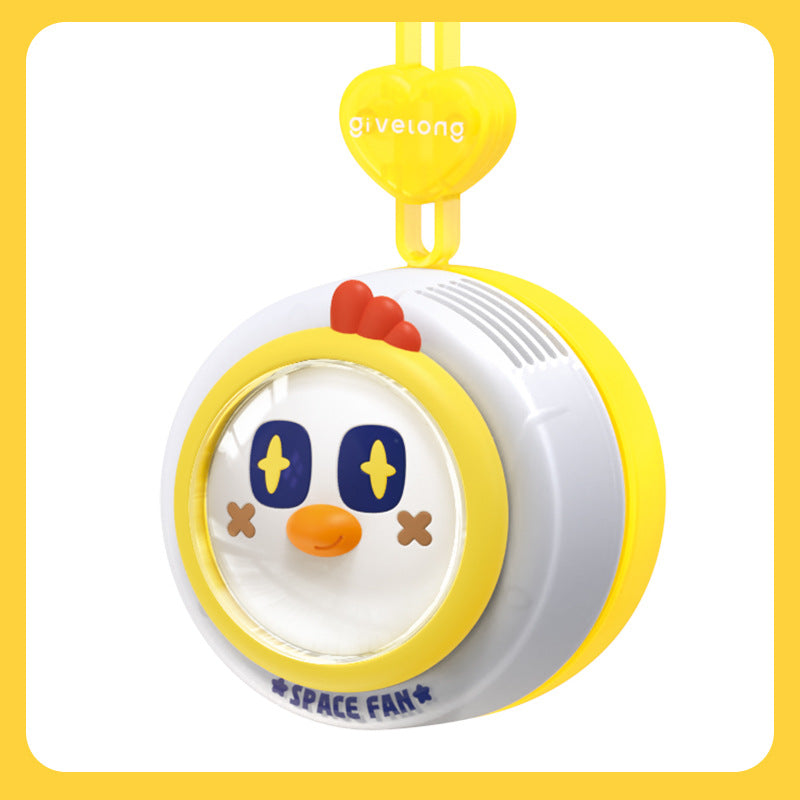 Space Pet Portable Lanyard Fan – USB Rechargeable Mini Neck Fan with Cute Animal Design for Kids Adults